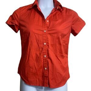 Eddie Bauer reddish orange short sleeve button front shirt - Small